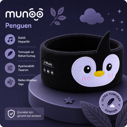 Munoo™ Bluetooth Uyku Bandı – Hayvan Desenli Çocuk Kulaklığı
