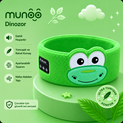 Munoo™ Bluetooth Uyku Bandı – Hayvan Desenli Çocuk Kulaklığı