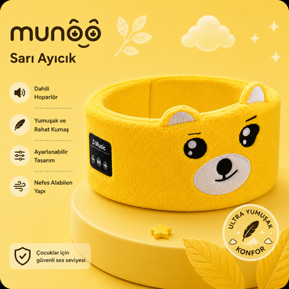 Munoo™ Bluetooth Uyku Bandı – Hayvan Desenli Çocuk Kulaklığı